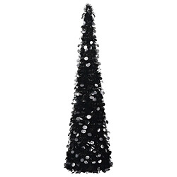 vidaXL Sapin de Noël artificiel escamotable noir 150 cm PET