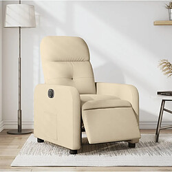 Maison Chic Fauteuil Relax pour salon, Fauteuil inclinable électrique Crème Tissu -GKD47777