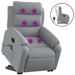 Maison Chic Fauteuil Relax pour salon, Fauteuil de massage inclinable Gris clair Tissu -GKD41630