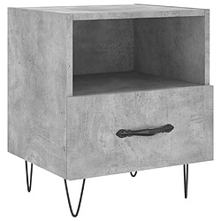 vidaXL Table de chevet gris béton 40x35x47,5 cm bois d’ingénierie