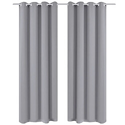 vidaXL 2 pcs Rideau Blackout Occultant Gris avec Œillets en métal 135x245cm