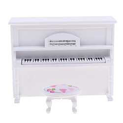 1/12 dollhouse miniature piano droit et tabouret kit artiste blanc