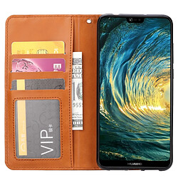 Acheter Wewoo Housse Coque Étui en cuir à rabat horizontal avec texture pour la peau Huawei P20avec cadre photoporte-cartesemplacements cartes et porte-monnaie Noir