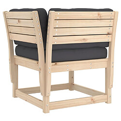 Maison Chic Salon de jardin 6 pcs avec coussins | Ensemble de Table et chaises | Mobilier d'Extérieur bois de pin massif -GKD30216 pas cher