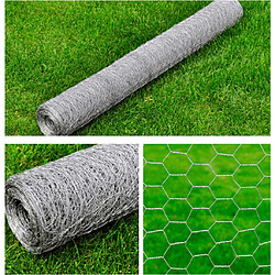 Acheter vidaXL Clôture en treillis Acier galvanisé Hexagonal 1x25 m Argenté