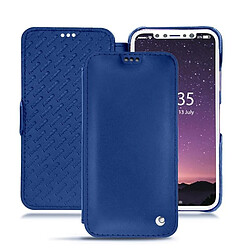 Housse cuir Apple iPhone Xs - Rabat horizontal - Bleu océan ( Nappa - Pantone #15458a) - NOREVE