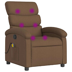 vidaXL Fauteuil de massage inclinable Marron Tissu