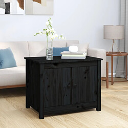 vidaXL Table basse Noir 71x49x55 cm Bois massif de pin