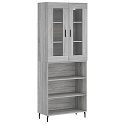 vidaXL Buffet haut Sonoma gris 69,5x34x180 cm Bois d'ingénierie