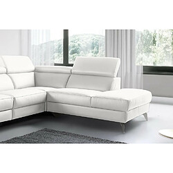 Acheter VENESETTI Canapé d'angle en 100% tout cuir épais de luxe italien, 5/6 places KASINI, blanc cassé, angle droit