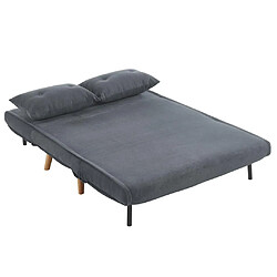 Avis Vente-Unique Canapé 2 places convertible en tissu VALERIO - Gris