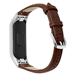 Bracelet en PU crocodile avec cadre brun pour votre Samsung Galaxy Fit-e/SM-R375