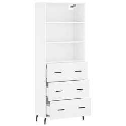 Avis vidaXL Buffet haut Blanc 69,5x34x180 cm Bois d'ingénierie