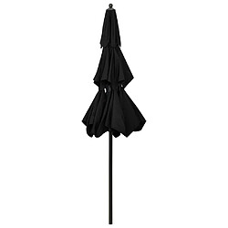 Acheter Helloshop26 Parasol mobilier de jardin à 3 niveaux avec mât en aluminium 2,5 m noir 02_0008756