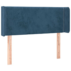 Maison Chic Tête de lit moderne avec oreilles pour chambre - Décoration de lit Bleu foncé 93x16x78/88 cm Velours -MN93914