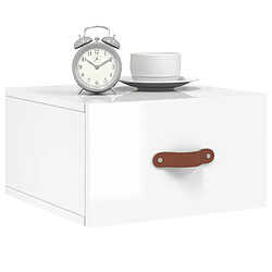 Avis Maison Chic Table de chevet murale - Table de Nuit blanc brillant 35x35x20 cm