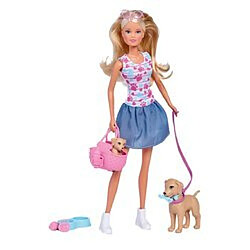 Simba Toys Steffi Love Poupée mannequin Promenade chien