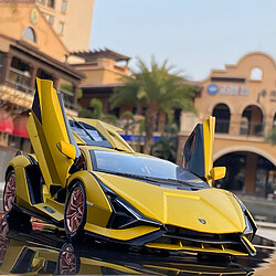 Universal 1: 18 Lamborghini modèle modèle alliage moulé garçon jouet voiture moulée sous pression jouet Sian FKP37 super fourchette collection enfant | Voiture jouet moulée sous pression (jaune)