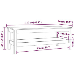 vidaXL Table basse Gris 110x50x40 cm Bois massif de pin pas cher