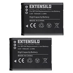 Vhbw EXTENSILO 2x Batteries compatible avec Samsung ES65, ES70, ES71, ES73, ES74, ES75, DV180F appareil photo, reflex numérique (700mAh, 3,6V, Li-ion)