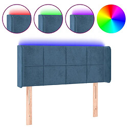 Maison Chic Tête de lit moderne à LED lumineuse pour chambre - Décoration de lit Bleu foncé 83x16x78/88 cm Velours -MN47899