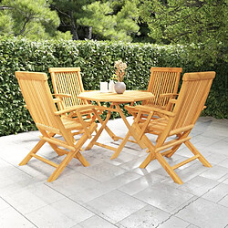 Maison Chic Salon de jardin 5 pcs - Table et chaises d'extérieur - Mobilier/Meubles de jardin Moderne Bois de teck massif -MN86133