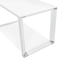 Acheter Mes Bureau design 200x100x74 cm plateau blanc et métal blanc - WARNY