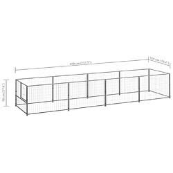 Helloshop26 Chenil extérieur cage enclos parc animaux chien argenté 4 m² acier 02_0000275