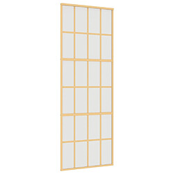 vidaXL Porte coulissante doré 76x205 cm verre ESG dépoli et aluminium