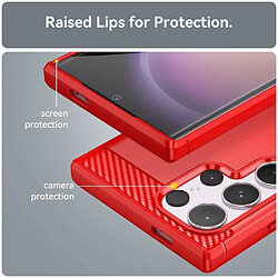 Avis Htdmobiles Coque pour Samsung Galaxy S24 Ultra 5G - housse etui silicone gel carbone + film ecran - ROUGE