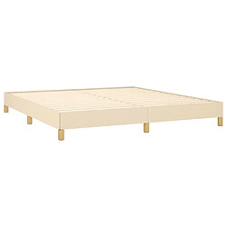 Avis vidaXL Cadre de lit sans matelas crème 180x200 cm tissu