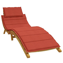 vidaXL Coussin de chaise longue rouge mélangé 186x58x3 cm tissu