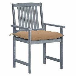 Maison Chic Lot de 8 Chaises de jardin avec coussins | chaises d'extérieur | Fauteuil Relax Bois d'acacia solide Gris -GKD41522