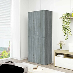 Maison Chic Armoire à Chaussures,Meuble de Rangement à Chaussures Sonoma gris 80x39x178 cm Bois d'ingénierie -MN80068