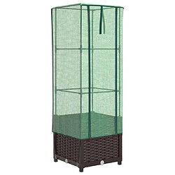 vidaXL Jardinière surélevée avec housse aspect rotin 40x40x139 cm