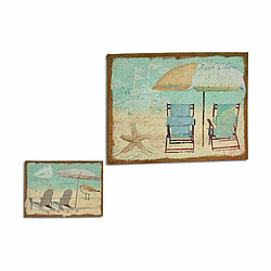 Gift Decor Toile Plage 70 x 3 x 50 cm (4 Unités)