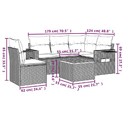 Avis Maison Chic Salon de jardin 6 pcs avec coussins | Ensemble de Table et chaises | Mobilier d'Extérieur noir résine tressée -GKD52780