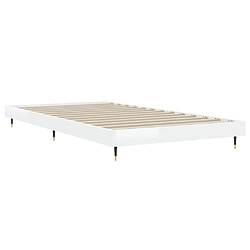 Acheter vidaXL Cadre de lit sans matelas blanc brillant 90x190 cm