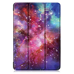 Etui en PU impression de modèle avec support tri-pliure espace cosmique violet pour votre Apple iPad 10.2 (2019)