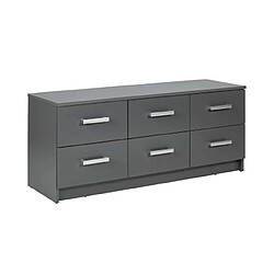 Pegane Commode meuble de rangement coloris gris graphite - Hauteur 50.8 x Longueur 122 x Profondeur 40 cm