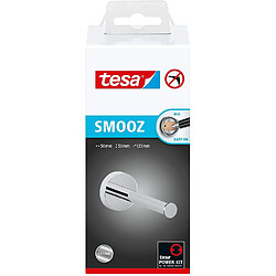 tesa Smooz Stockeur Papier Toilette, Métal Chromé, Arrondi - Porte-papier Mural sans Perçage, en Métal Chromé Inoxydable - Étanche