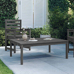 vidaXL Table de jardin gris 121x82,5x45 cm bois massif de pin