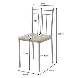 Acheter ML-Design Set table de salle à manger avec 4 chaises 110 cm chêne clair pieds en acier