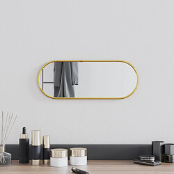 vidaXL Miroir mural Doré 40x15 cm Ovale