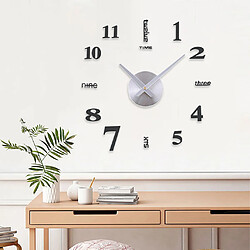 Avis Autocollant 3D Minimaliste Horloge Murale Chambre Restaurant Salle De Bains Décor Artisanat Noir 1