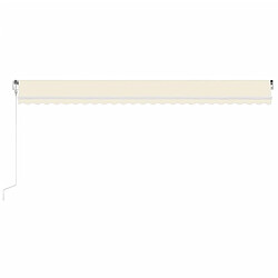 Acheter Maison Chic Auvent automatique | Store banne extérieur | Marquise avec capteur de vent et LED 600x350 cm Crème -MN23947