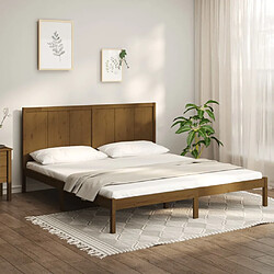 vidaXL Cadre de lit sans matelas marron miel 200x200cm bois pin massif 