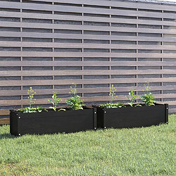 vidaXL Jardinières 2 pcs Noir 100x31x31 cm Bois de pin massif