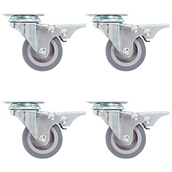 vidaXL Roulettes pivotantes avec frein double 4 pcs 50 mm