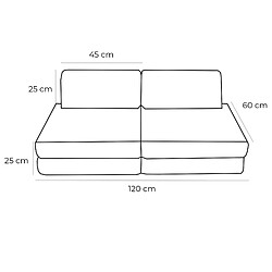 MeowBaby Pocket Sofa Basic, 120x25x60cm, Aesthetic, Turquoise